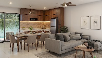 Villa en Frida Residencial, mod. 2 hab