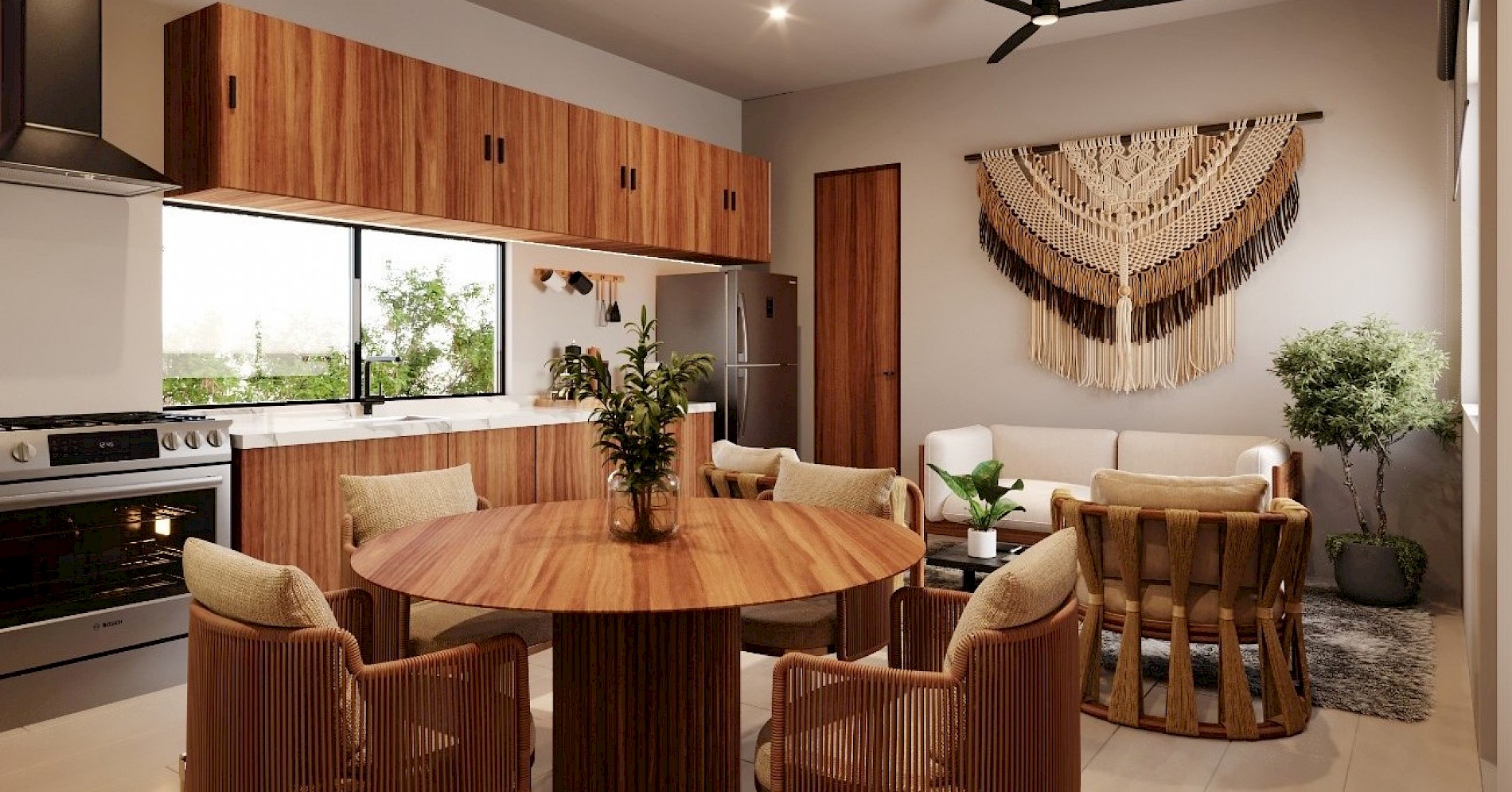 Departamento en Monolito Cholul, mod. Travertino