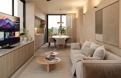 Departamento en Maktub Temozón, mod. B