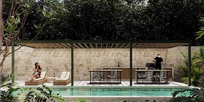 Departamento en Plantar Dzityá, mod. Flores