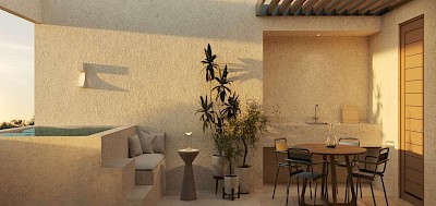 Departamento en Pionera Conkal, mod. Rooftop