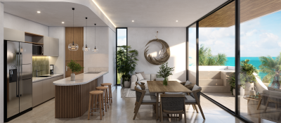 Departamento en Blancamar Telchac, mod. 3 hab