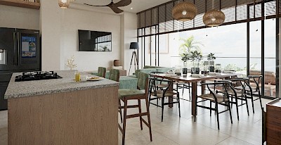 Departamento en Kuxtal Santa Clara, mod. 501