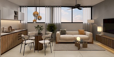 Departamento en Nikora - Fulgora Dzityá, mod. 1 hab