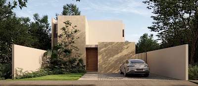 Residencia en Oviedo Cholul, mod. Caoba