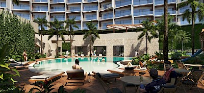 Departamento en Cabo Coral Chicxulub, mod. 3 hab