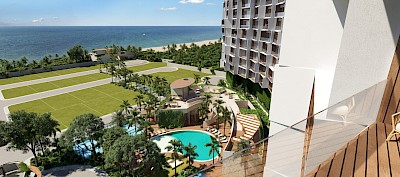 Departamento en Cabo Coral Chicxulub, mod. 1 hab