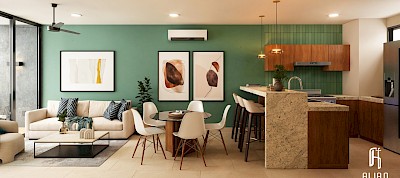 Departamento en Alian Real Montejo, mod. 1 hab