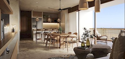 Departamento en Kookay Sisal, mod. Kanán A