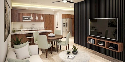 Departamento en Autika Cholul, mod. Aurora 1 hab