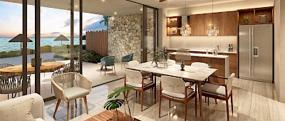 Departamento en Dunas Chuburná, mod. Garden 3 habs